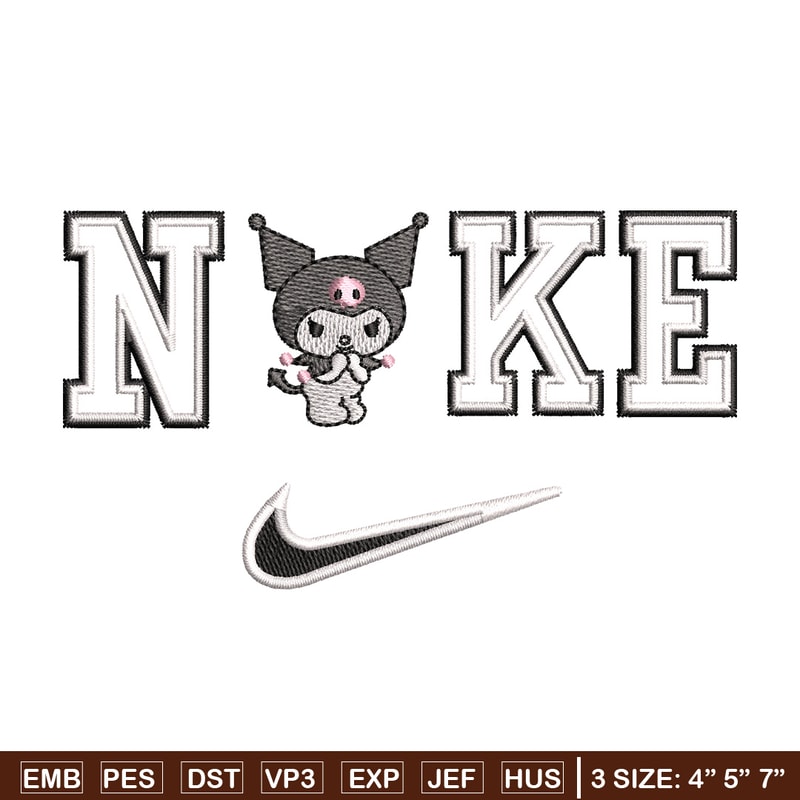 Nike x kuromi embroidery design, Kuromi embroidery, Nike design, Embroidery shirt, Embroidery file,Digital download.jpg