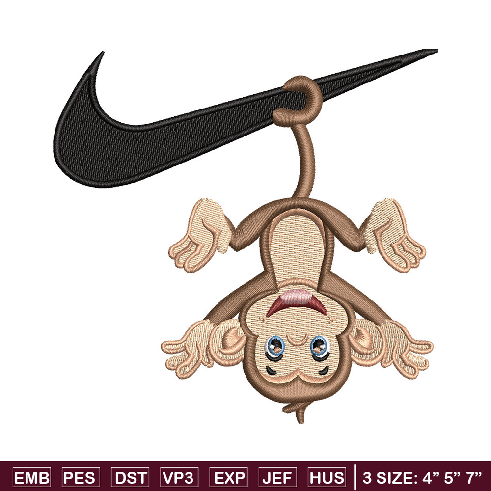Nike x monkey embroidery design, Monkey embroidery, Nike design, Embroidery shirt, Embroidery file, Digital download.jpg