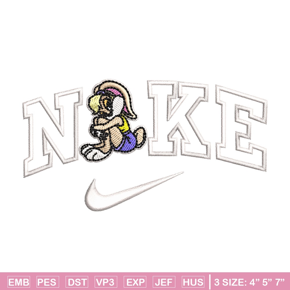 Bunny lady nike embroidery design, Cartoon embroidery, Embroidery file, Embroidery shirt, Emb design, Digital download.jpg