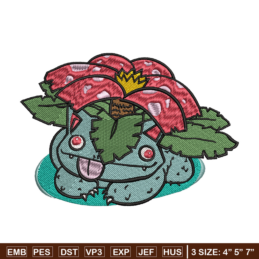 Bubasaur Pokemon embroidery design, Pokemon embroidery, Logo design, anime design, anime shirt, Digital download.jpg