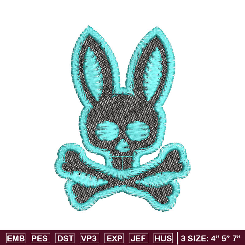 Bunny Skull Logo embroidery design, Bunny Skull embroidery, logo design, logo shirt, Embroidery shirt, Instant download.jpg