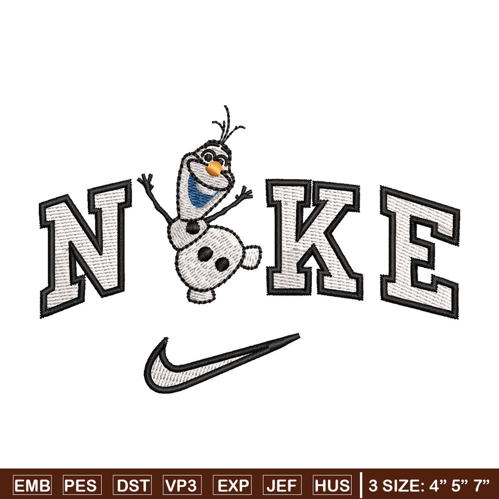 Nike x olaf embroidery design, Disney embroidery, Nike design, Embroidery shirt, Embroidery file, Digital download.jpg