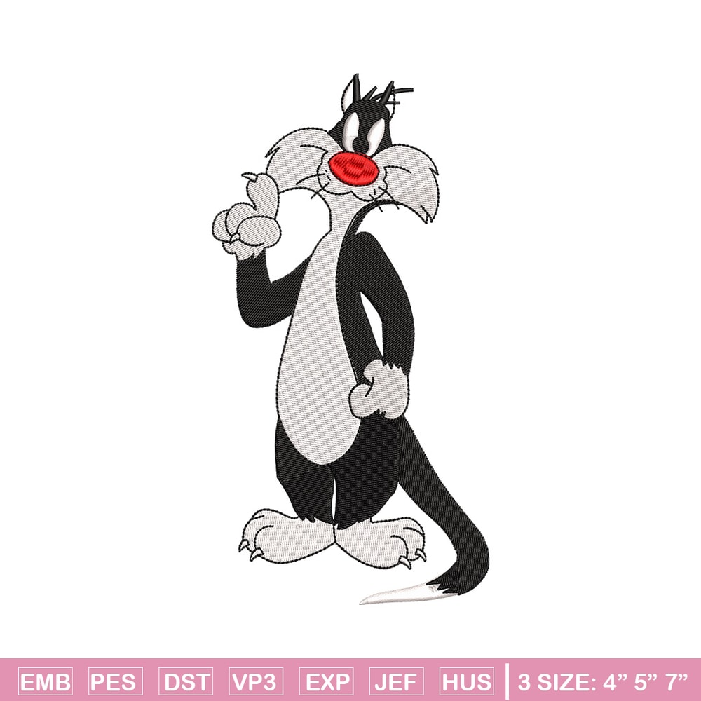 Cat cartoon embroidery design, Cartoon embroidery, Embroidery file, Embroidery shirt, Emb design, Digital download.jpg