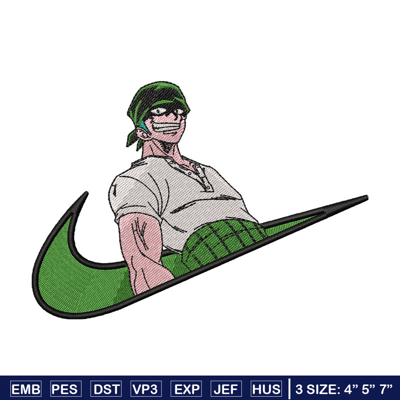 Nike x zoro embroidery design, One piece embroidery, Nike design, Embroidery shirt, Embroidery file, Digital download.jpg