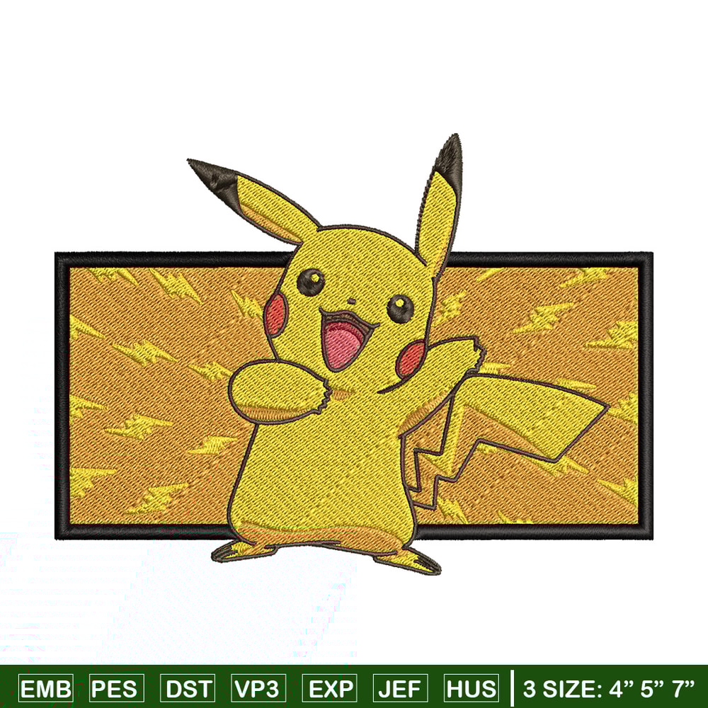 Pikachu box embroidery design, Pokemon embroidery, Anime design, Embroidery file, Digital download, Embroidery shirt.jpg