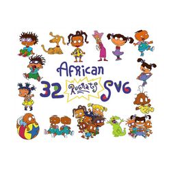 african rugrats, black rugrats svg, african american rugrats, svg files for cricut, black rugrats, layered svg, cut file