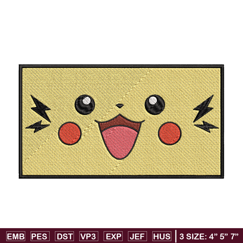 Pikachu frame embroidery design, Pokemon embroidery, Anime design, Embroidery file, Digital download, Embroidery shirt.jpg