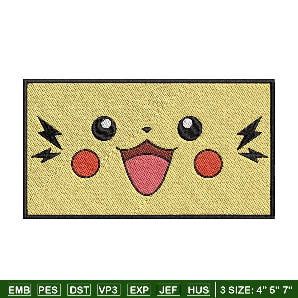 Pikachu frame embroidery design, Pokemon embroidery, Anime design, Embroidery file, Digital download, Embroidery shirt.jpg