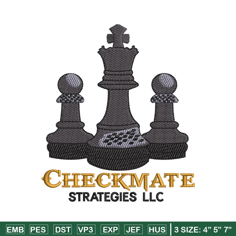 Check mate embroidery design, Chess embroidery, Embroidery file, Embroidery shirt, Emb design, Digital download.jpg