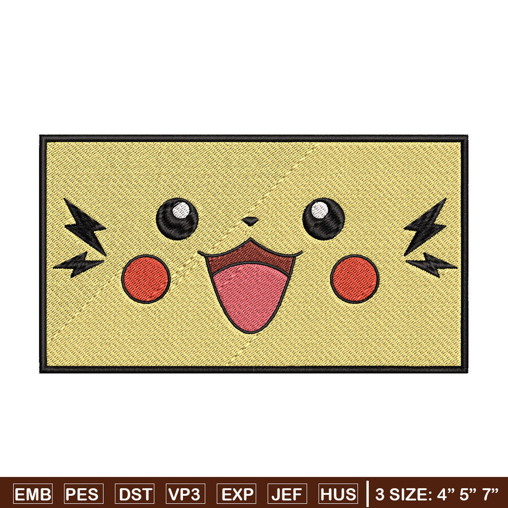 Pikachu frame embroidery design, Pokemon embroidery, Anime design, Embroidery file, Digital download, Embroidery shirt.jpg