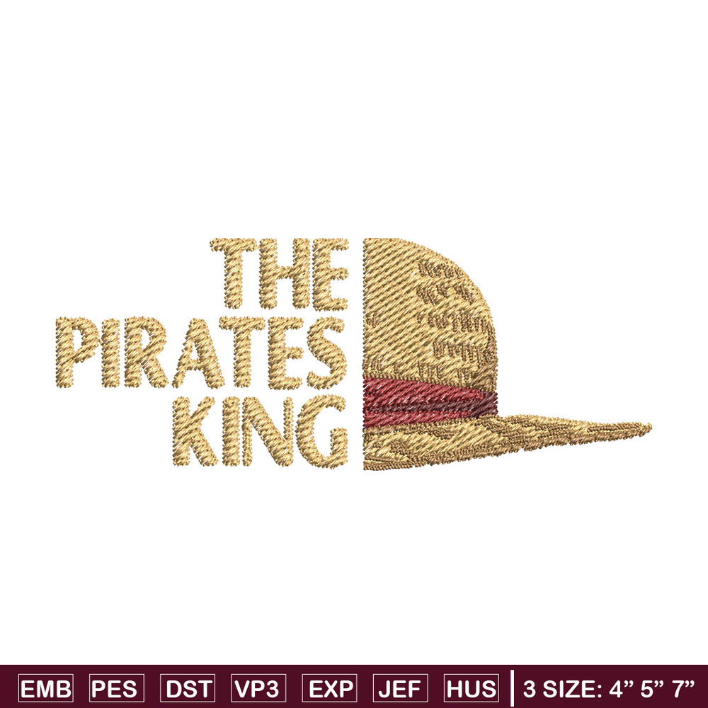 Priates king embroidery design, One piece embroidery, Anime design, Embroidery file, Embroidery shirt, Digital download.jpg