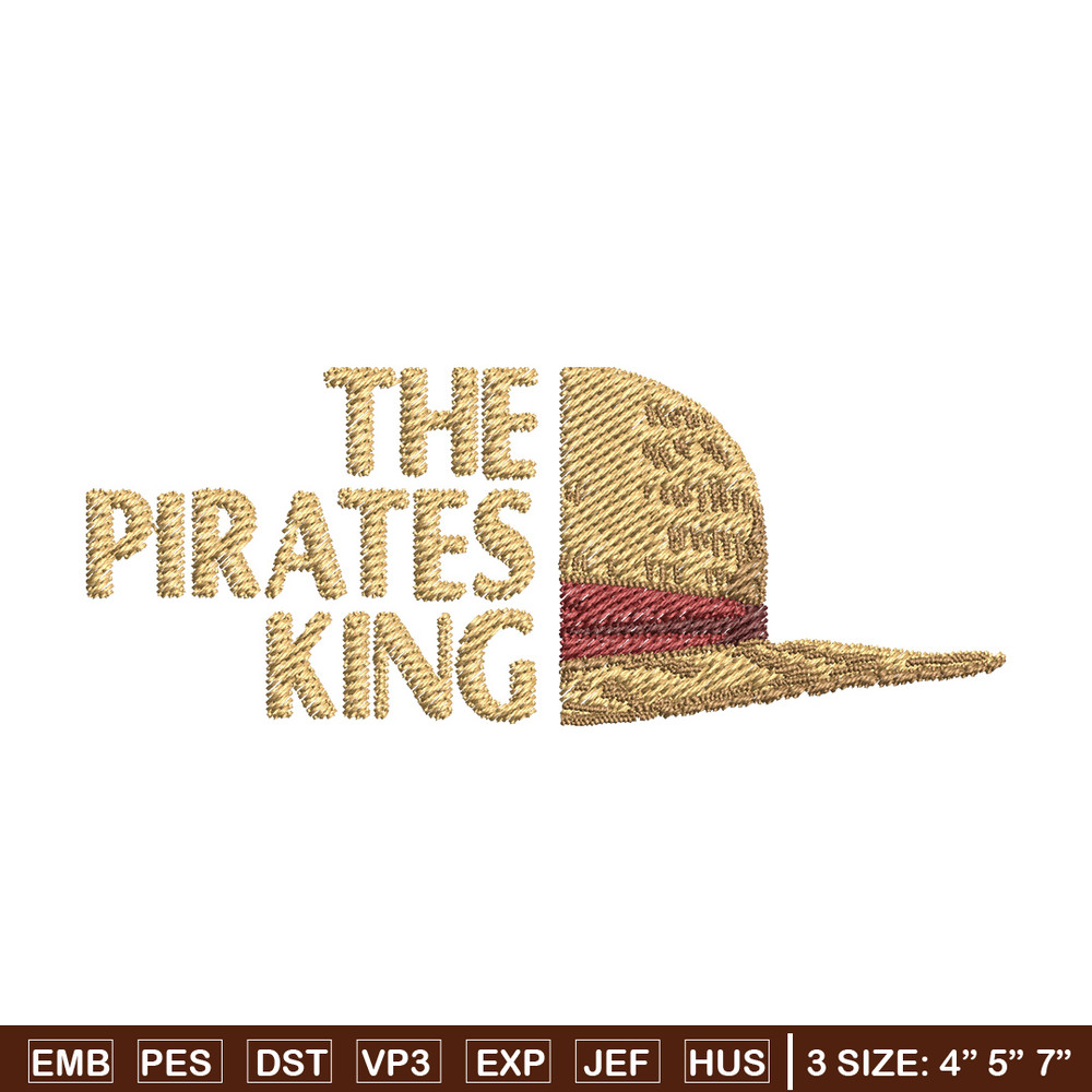 Priates king embroidery design, One piece embroidery, Anime design, Embroidery file, Embroidery shirt, Digital download.jpg