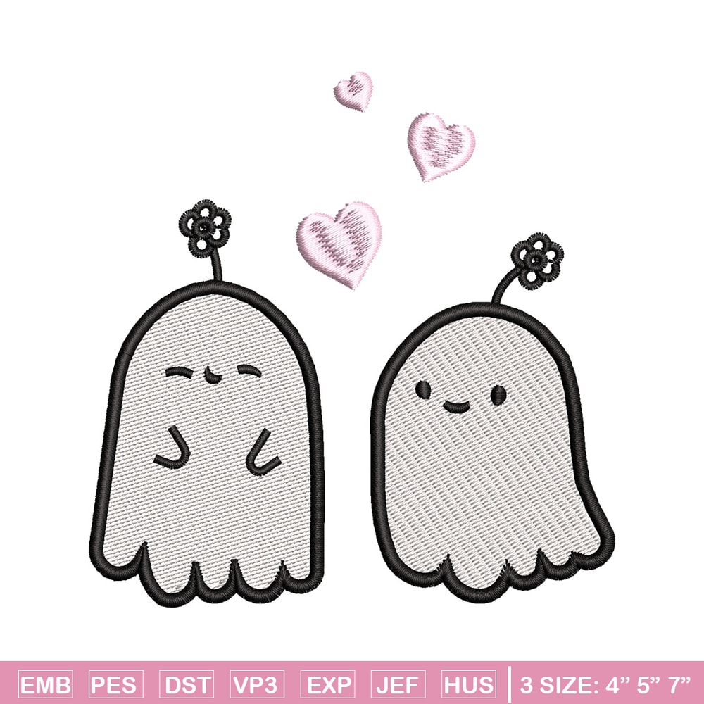 Cute ghost embroidery design, Ghost embroidery, Embroidery file, Embroidery shirt, Emb design, Digital download.jpg