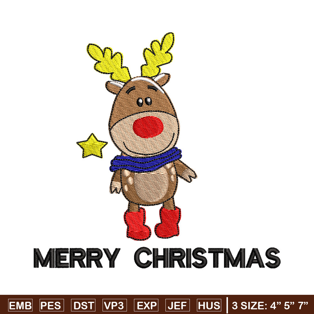 Reindeer embroidery design, Chrismas embroidery, Embroidery file, Embroidery shirt, Emb design,Digital download.jpg