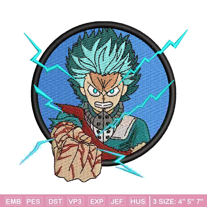 Deku circle embroidery design, Mha embroidery, Anime design, Embroidery shirt, Embroidery file, Digital download.jpg
