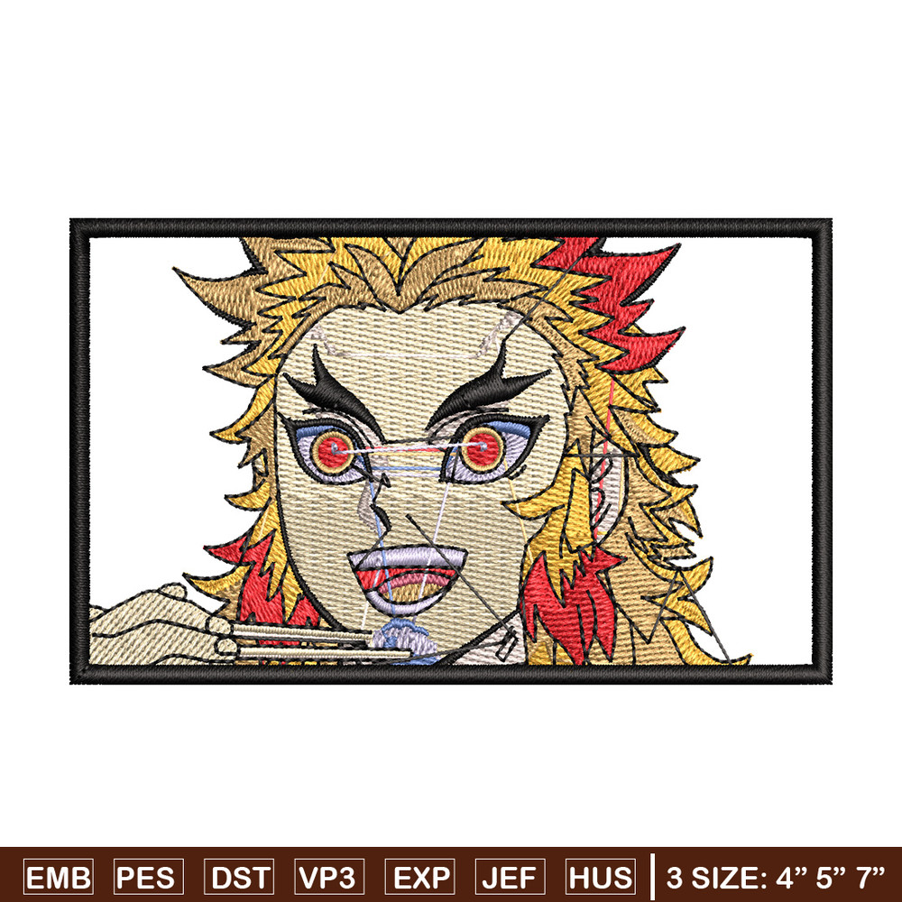 Rengoku rectangle embroidery design, Rengoku embroidery, Embroidery shirt, Embroidery file,Anime design,Digital download.jpg