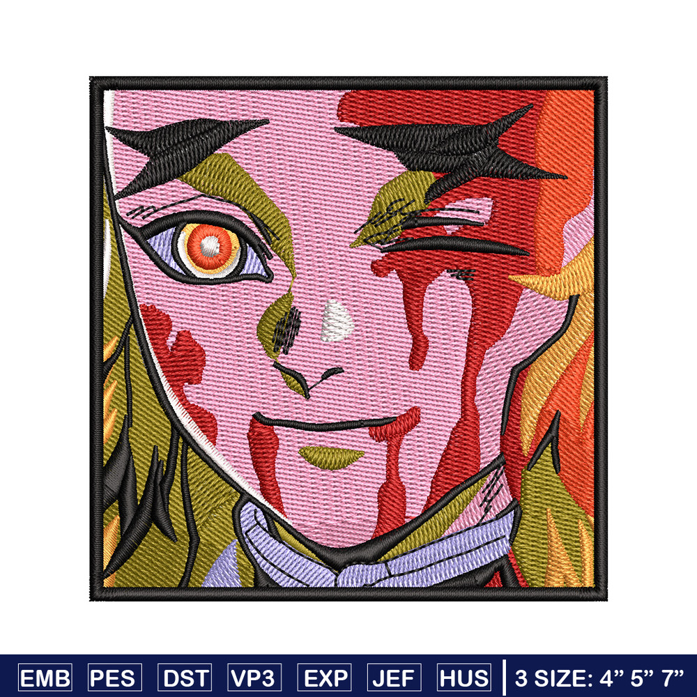 Rengoku face embroidery design, Rengoku embroidery, Anime design, Embroidery shirt, Embroidery file, Digital download.jpg