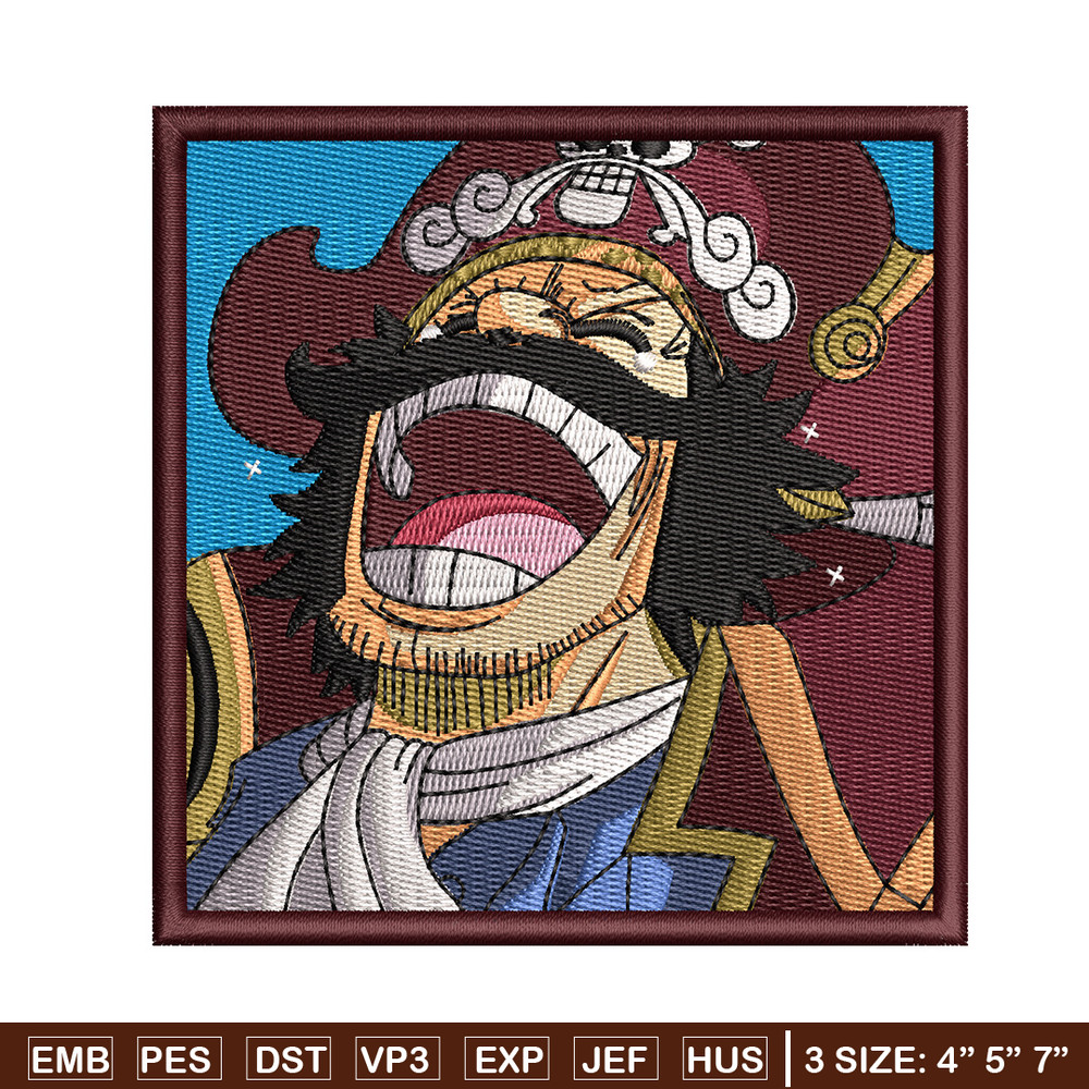 Roger laugh embroidery design, One piece embroidery, Anime design, Embroidery shirt, Embroidery file, Digital download.jpg