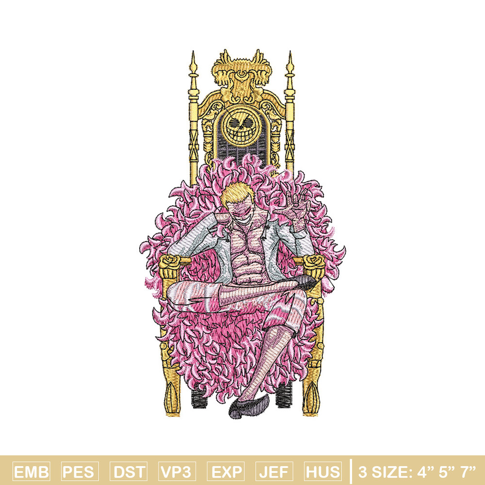 Doffy king embroidery design, One piece embroidery, Anime design, Embroidery shirt, Embroidery file, Digital download.jpg