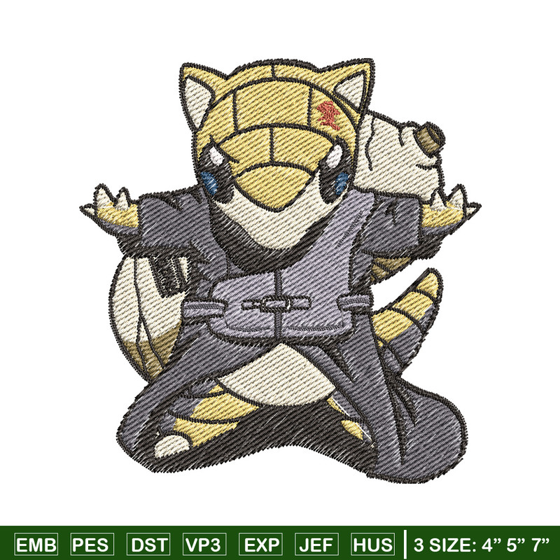 Sandshrew embroidery design, Pokemon embroidery, Anime design, Embroidery file, Digital download, Embroidery shirt.jpg