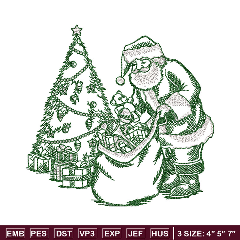 Santa gift embroidery design, Chrismas embroidery, Anime design, Embroidery file, Embroidery shirt, Digital download.jpg