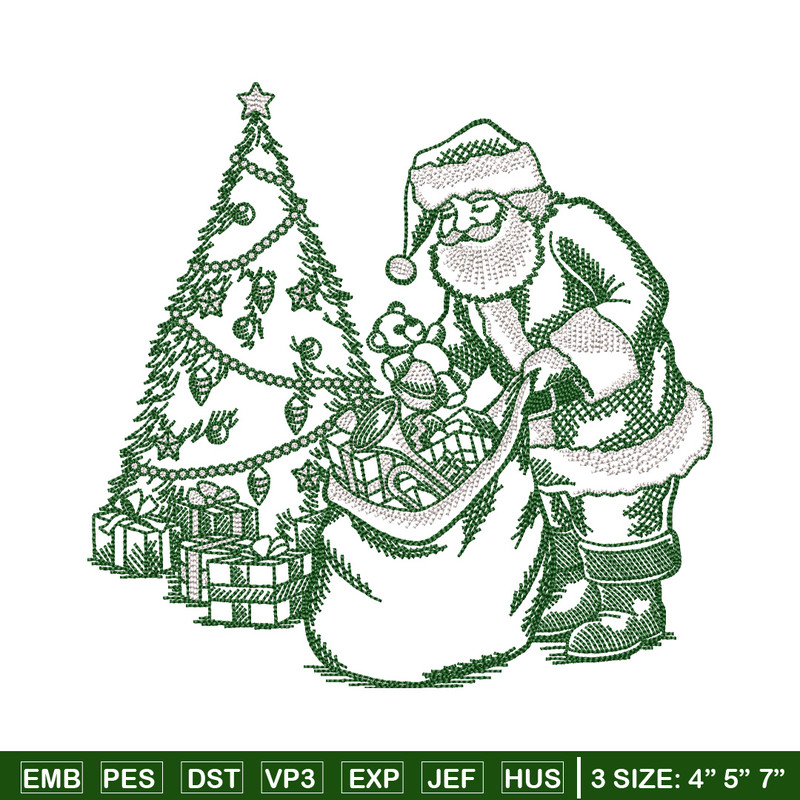 Santa gift embroidery design, Chrismas embroidery, Anime design, Embroidery file, Embroidery shirt, Digital download.jpg