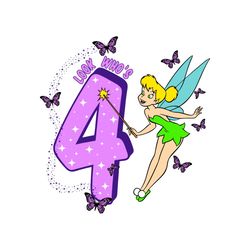 birthday girl 4 years old svg, happy birthday svg, fairy svg, cartoon svg, png files for sublimation