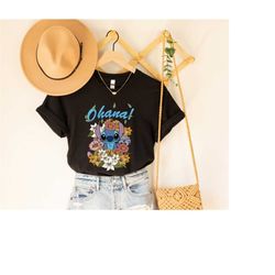 stitch floral shirt, ohana shirt, disney shirt, lilo and stitch shirt, ohana means family shirt, hawai shirt, gift for h