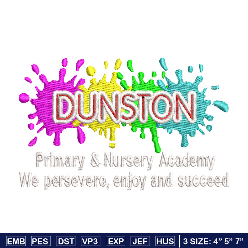 Dunston Primary logo embroidery design, logo embroidery, logo design, Embroidery shirt, logo shirt, Instant download.jpg