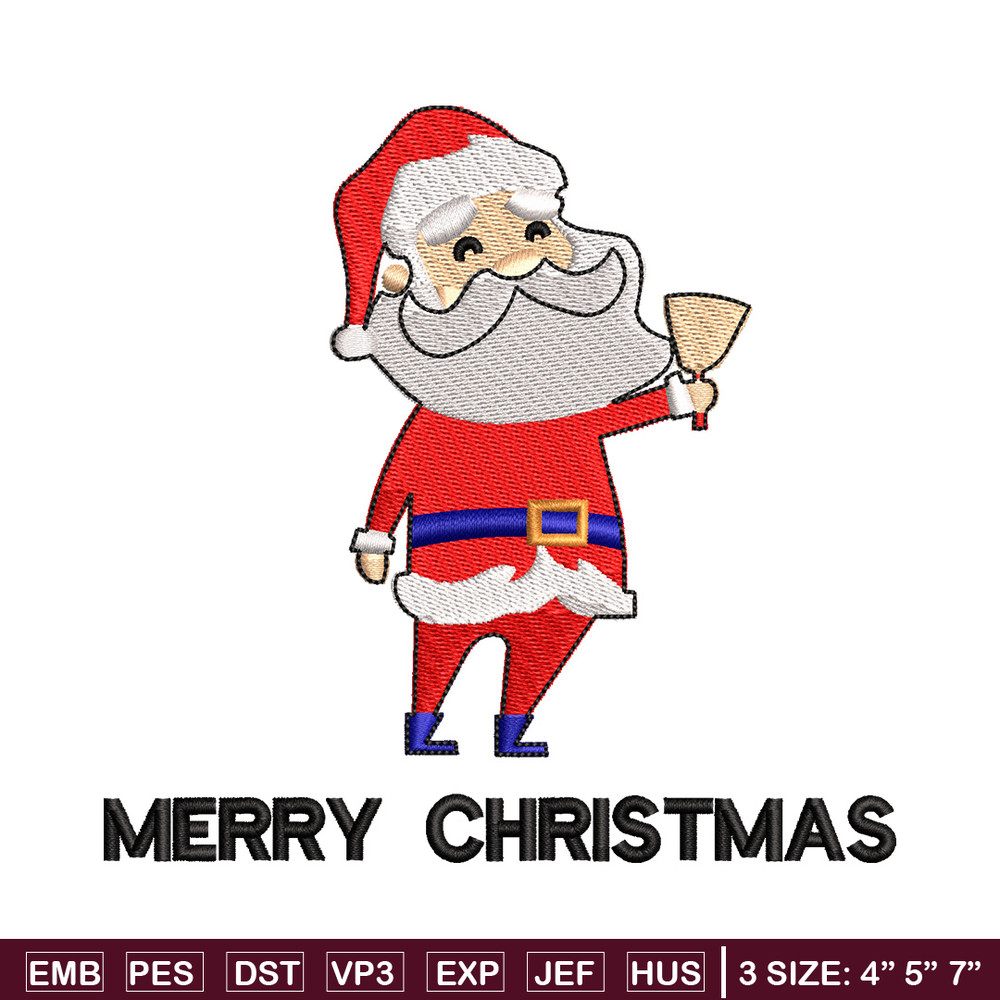 Satan ring bell embroidery design, Chrismas embroidery, Emb design, Embroidery shirt, Embroidery file, Digital download.jpg