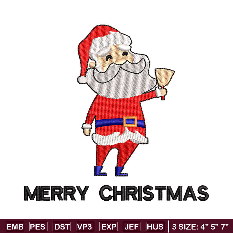 Satan ring bell embroidery design, Chrismas embroidery, Emb design, Embroidery shirt, Embroidery file, Digital download.jpg