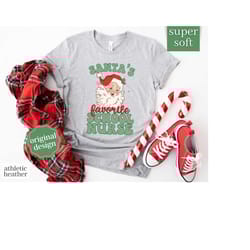 school nurse christmas shirt, christmas shirt for school nurse christmas tshirt, merry school nurse tshirt, santa's favo