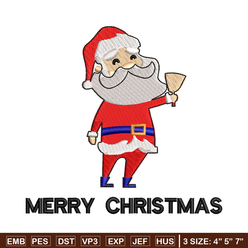 Satan ring bell embroidery design, Chrismas embroidery, Emb design, Embroidery shirt, Embroidery file, Digital download.jpg