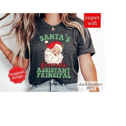 santa's favorite assistant principal shirt, custom principal christmas shirt, christmas shirt for principal gift, school