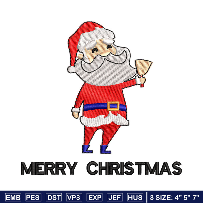 Satan ring bell embroidery design, Chrismas embroidery, Emb design, Embroidery shirt, Embroidery file, Digital download.jpg