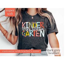 custom teacher name shirt, kindergarten teacher, personalized teacher shirt,teacher appreciation gifts,back to school gi