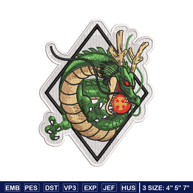 Shenron embroidery design, Dragonball embroidery, Anime design, Embroidery shirt, Embroidery file, Digital download.jpg