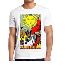 praise the sun thank god tarot card reading online gaming t shirt funny art drawing gamer anime cult meme movie music gi
