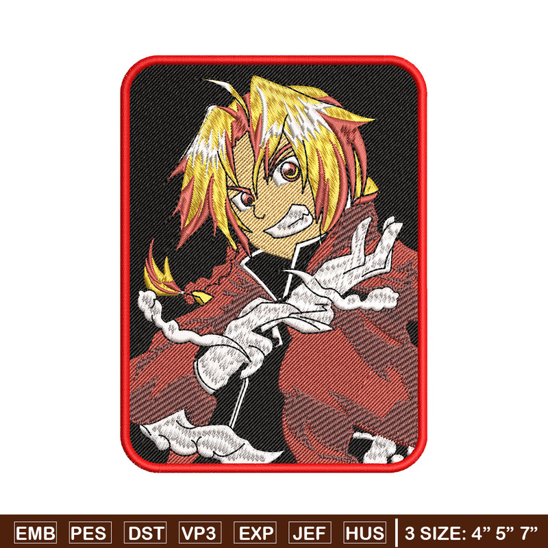 Edward Elric embroidery design, Fullmetal Alchemist embroidery, Logo design, anime design, anime shirt, Digital download.jpg
