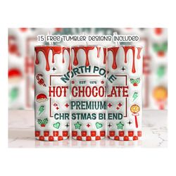 3d christmas inflated tumbler wrap, christmas northpole hot chocolate puffy tumbler, xmas winter puffy tumbler,christmas