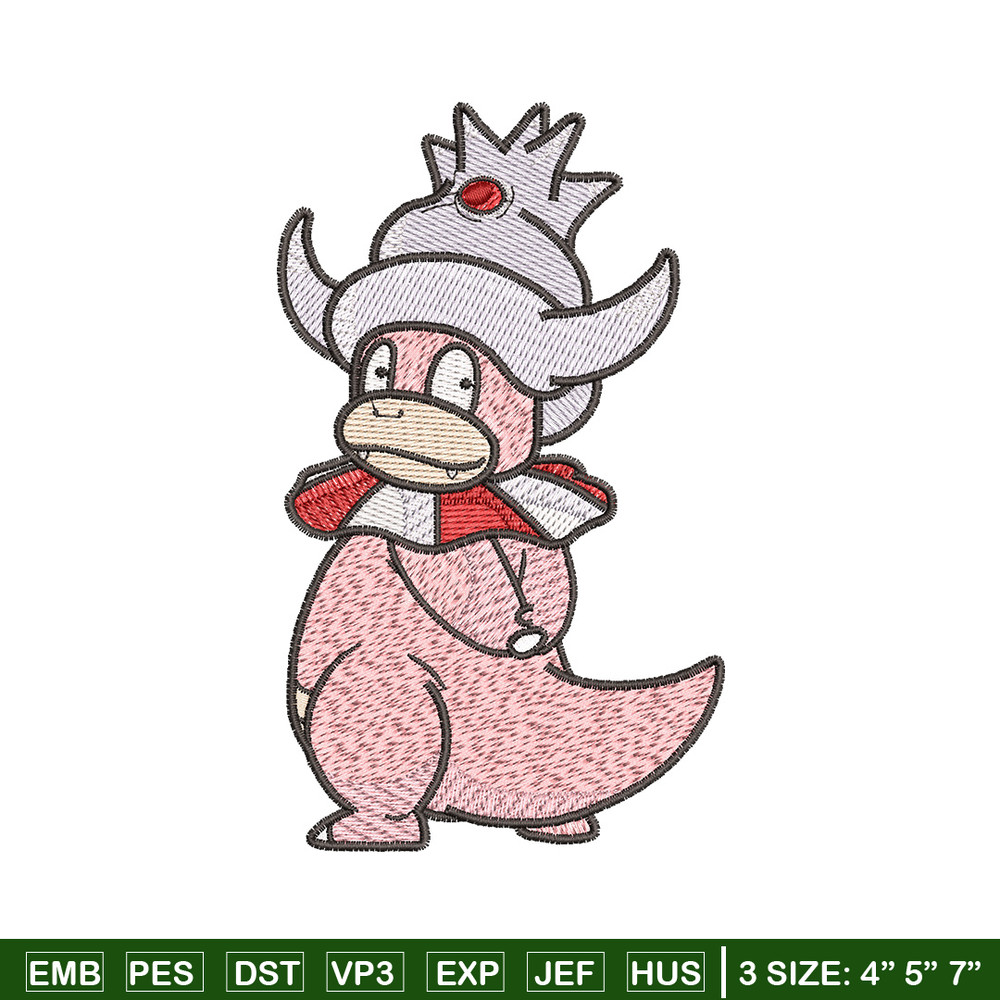 Slowking embroidery design, Pokemon embroidery, Embroidery shirt, Embroidery file, Anime design, Digital download.jpg