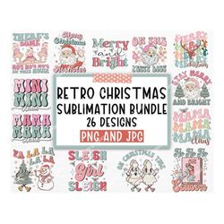 retro christmas png bundle, christmas shirt design, christmas bundle, santa png, retro xmas png sublimation, christmas c