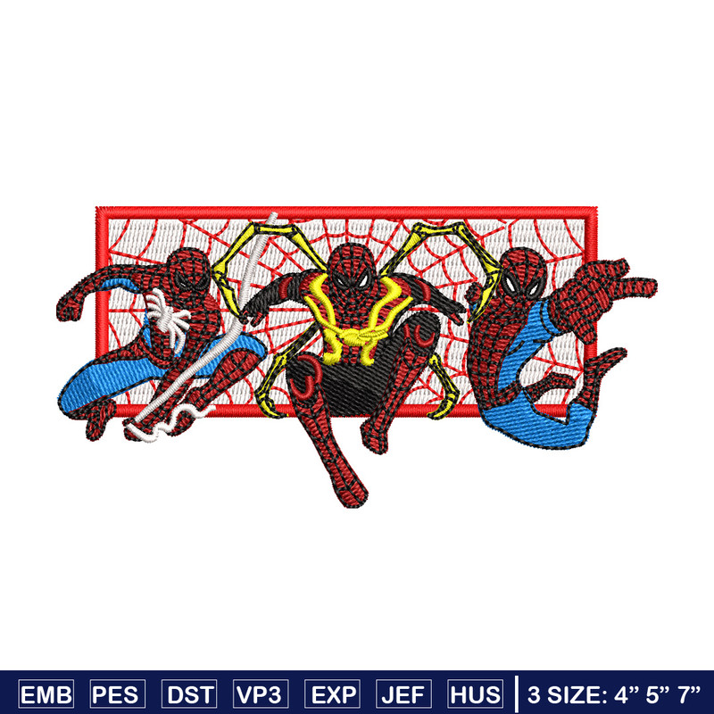 Spiderman box embroidery design, Spiderman embroidery, Emb design, Embroidery shirt, Embroidery file, Digital download.jpg