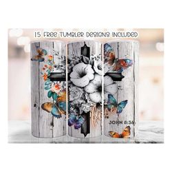 christian 20oz skinny tumbler sublimation design, cross tumbler wrap png, bible verse tumbler, jesus tumbler wrap png, r