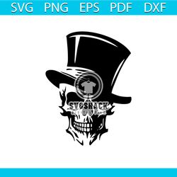Skull with Top Hat svg file,Skull Hat svg, Skull cut file,Halloween Steampunk gothic svg, witch svg Cut File Clipart Dig