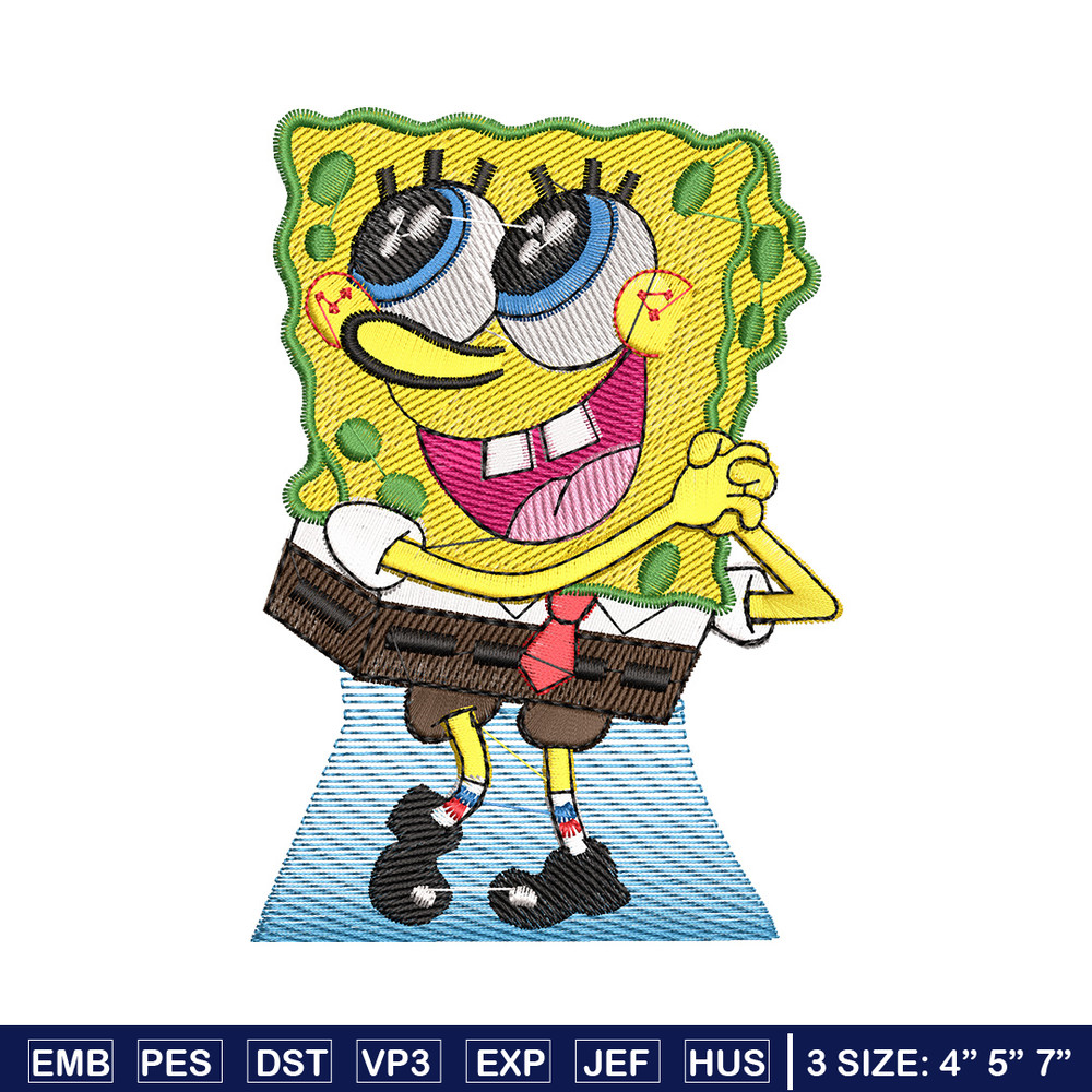 Spongebob embroidery design, Spongebob embroidery, Anime design, Embroidery shirt, Embroidery file,Digital download.jpg