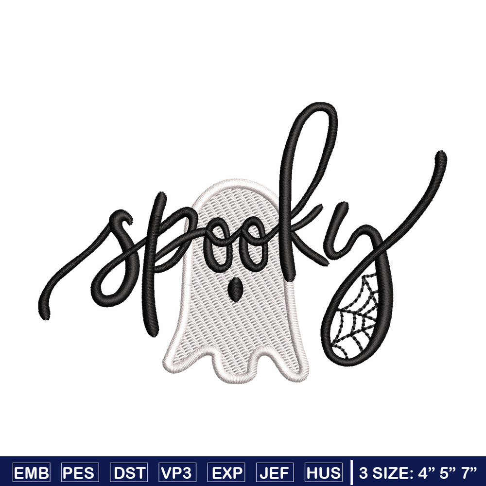 Spooky ghost embroidery design, Spooky embroidery, Emb design, Embroidery shirt, Embroidery file, Digital download.jpg