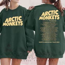 arctic monkey 2023 north america tour dates sweatshirt, arctic music lyrics shirt, music concert tee, arctic monkey merc