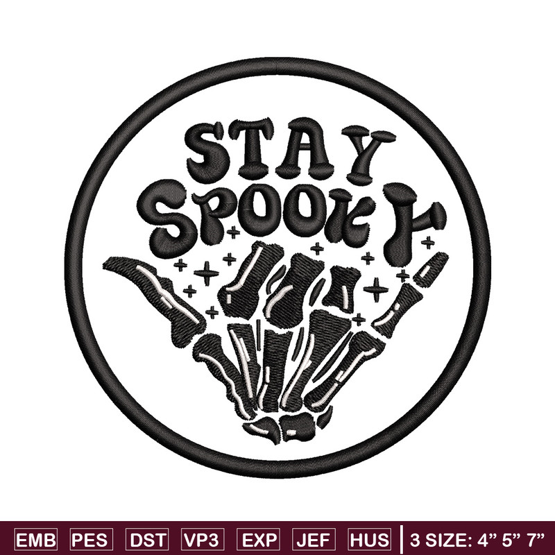 Stay spooky embroidery design, Spooky embroidery, Emb design, Embroidery shirt, Embroidery file, Digital download.jpg