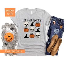 cute halloween theme shirt for women, halloween t-shirts, cute teacher halloween t-shirts, spooky season halloween t-shi